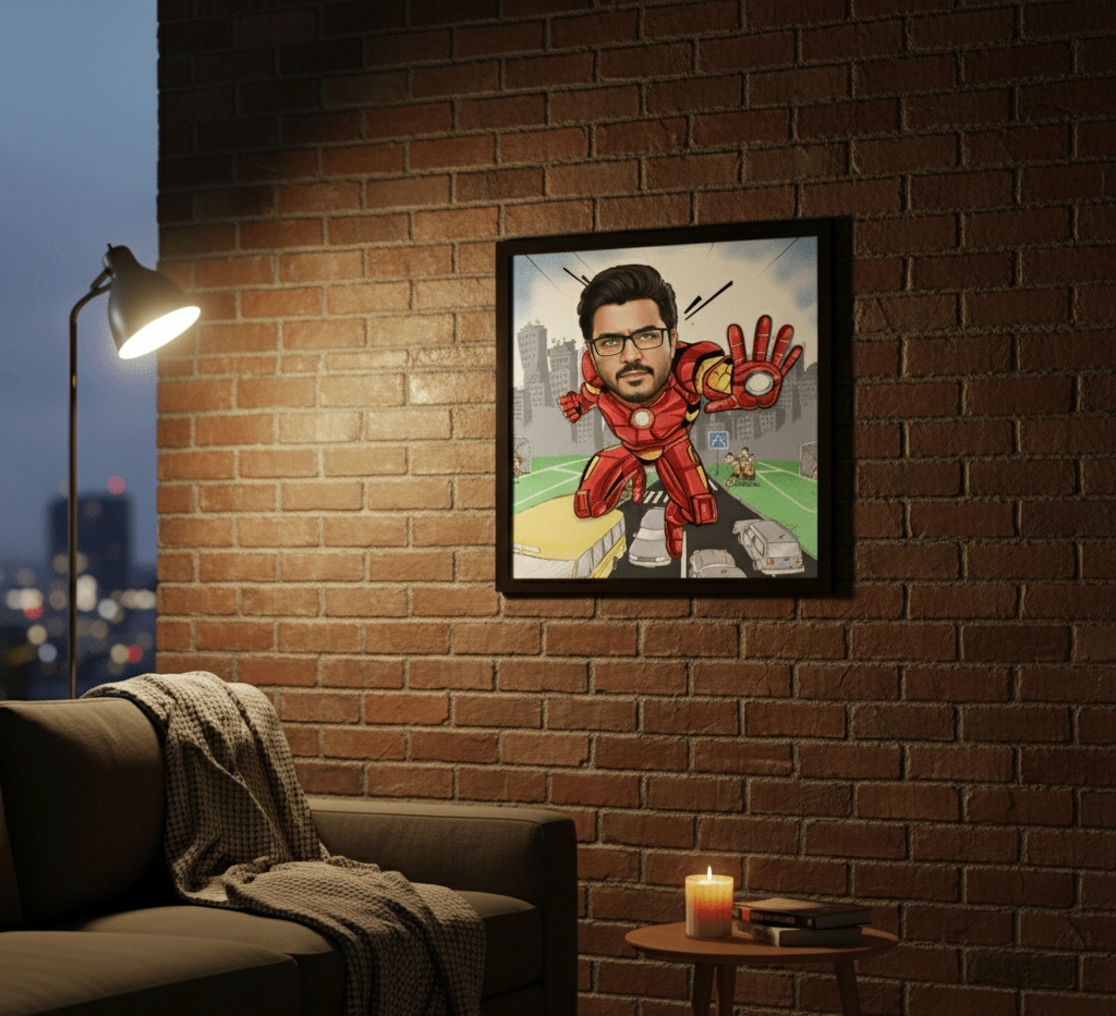 Customized Iron Man Caricature Frame