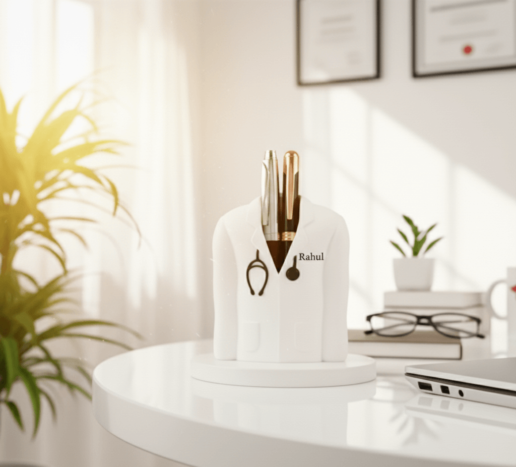 Personalized Doctor Coat Pen Stand - Image 2