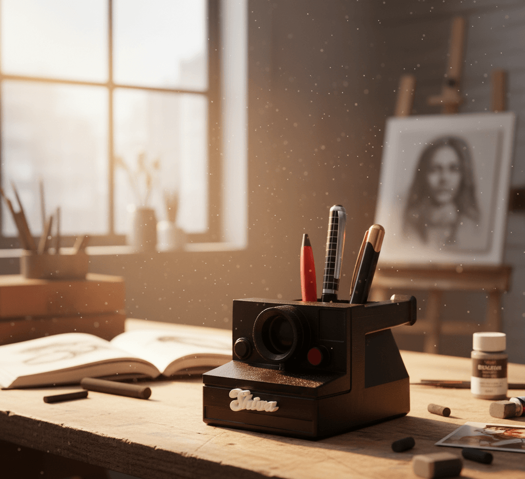 Vintage Camera Personalized Pen Stand - Image 4