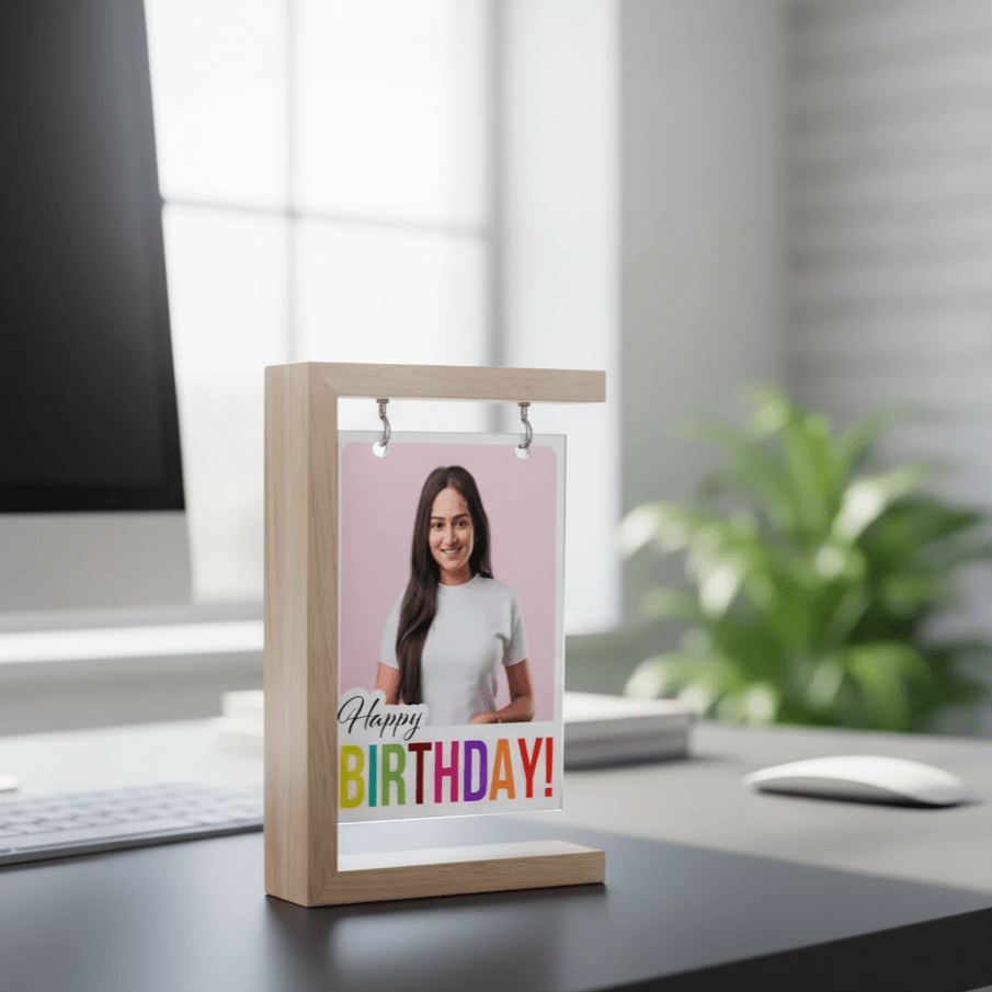 Personalized Wooden Birthday Photo Holder - Image 2
