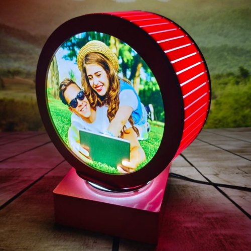 Revolving LED Photo Frame – Round - Image 2
